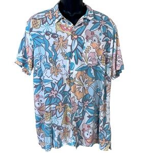 SPONGEBOB SQUAREPANTS HAWAIIAN SHORT SLEEVE BUTTON DOWN SHIRT